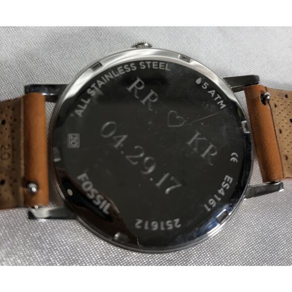 Fossil Hand Watch Roman Numeral Stainless Steel Leather Band ES4161 *PARTS ONLY* - Picture 3 of 8